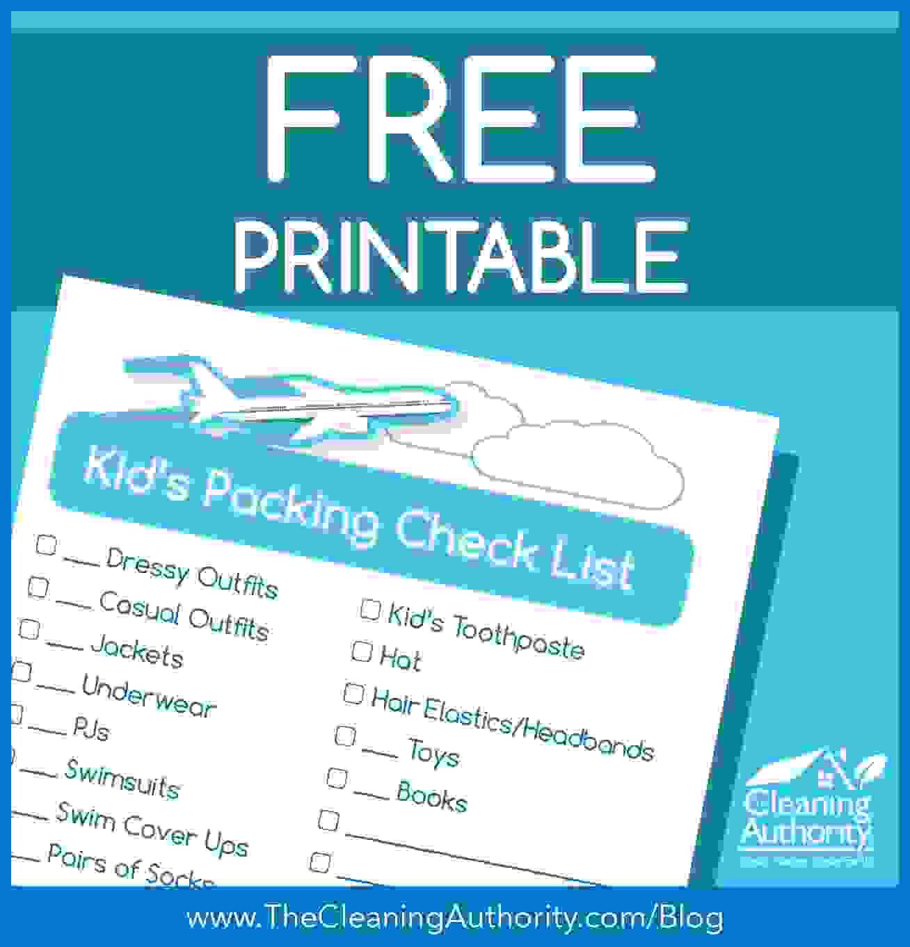 free printable kid&rsquo;s packing checklist